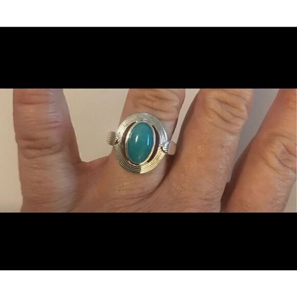 New~Oval Turquoise Ring Sz 9 by Jewelry Designer Samantha Wills - Picture 4 of 4